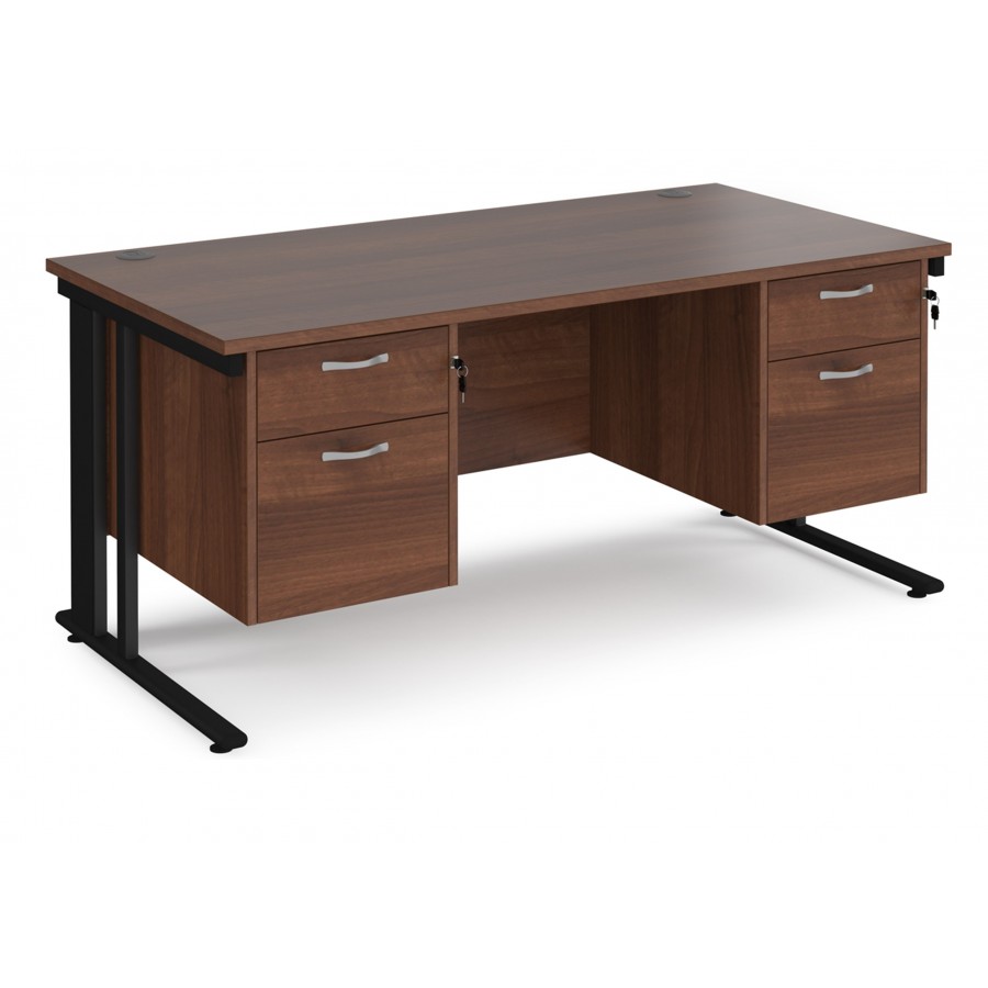 Maestro Cable Managed Desk with Twin Two Drawer Pedestals